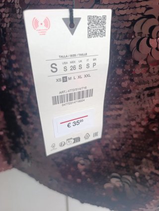 Minifalda Zara lentejuelas marrón S