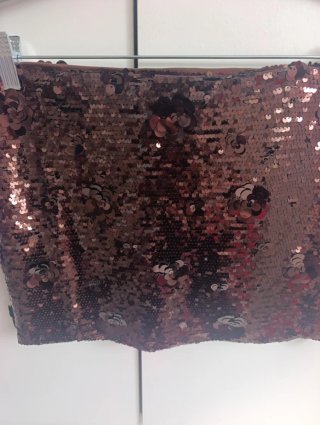 Minifalda Zara lentejuelas marrón S