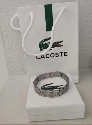 Pulsera Lacoste Plata y Verde