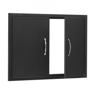 Puerta de Acceso para BBQ, Puerta Doble para Cocina Exterior de 788x610 mm, Puerta de Montaje Flush de Placa Fría, Puerta Vertical de Pared con Manijas, para Isla de BBQ, Estación de Asado, Gabine...