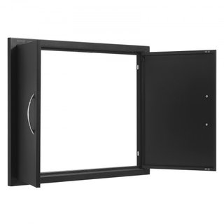 Puerta de Acceso para BBQ, Puerta Doble para Cocina Exterior de 788x610 mm, Puerta de Montaje Flush de Placa Fría, Puerta Vertical de Pared con Manijas, para Isla de BBQ, Estación de Asado, Gabine...
