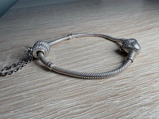 Pulsera Pandora Original con Cadena Seguridad