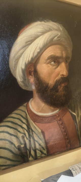 Quadro a olio di uomo arabo