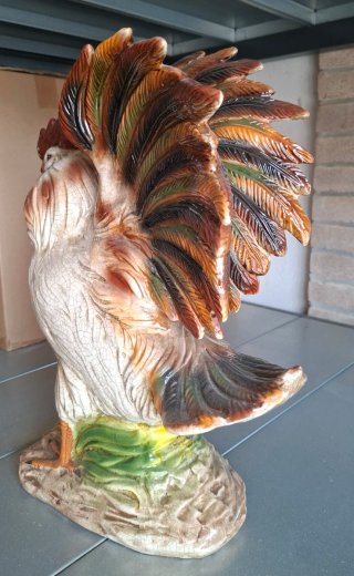 Scultura gallo in ceramica