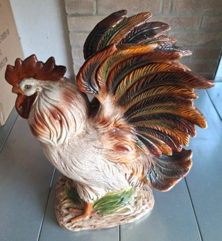 Scultura gallo in ceramica