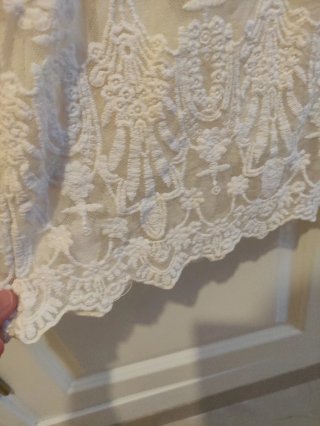 Falda tul bordada talla única blanco roto
