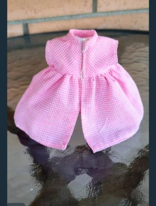 Difficile vestito per bambola Barriguitas rosa a quadri