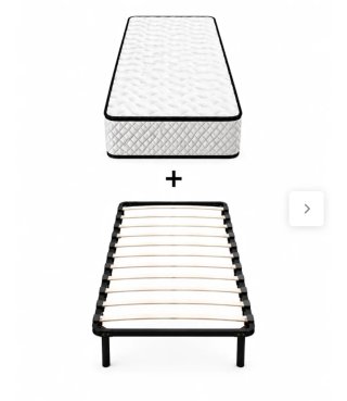 Cama individual con somier con colchón