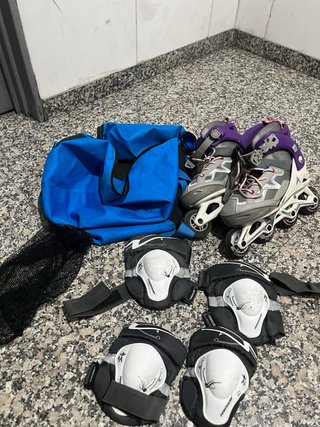 Pack de patines con bolsa de transporte,proteccion