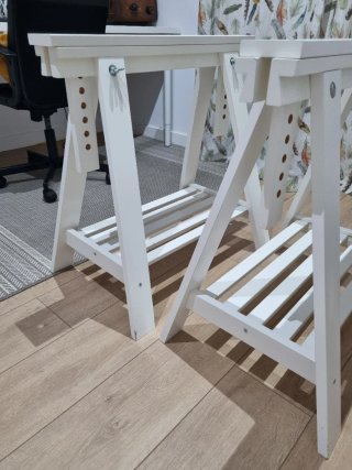 Caballetes Ikea Madera Blancos