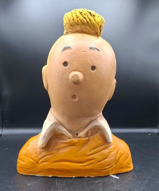 Busto vintage de Tintín en Estuco Pintado