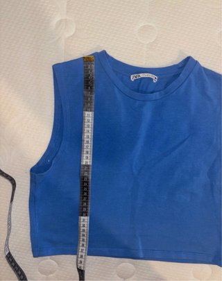 Top Zara blu senza maniche