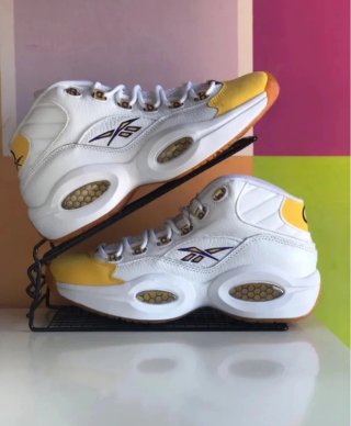 Zapatillas Reebok Question Mid Blancas y Amarillas