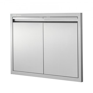 Puerta de Acceso para BBQ, Puerta Doble para Cocina Exterior de 762x532 mm, Puerta de Montaje Flush de Acero Inoxidable, Puerta Vertical de Pared con Mangos Rehundidos, para Isla de BBQ, Estación ...