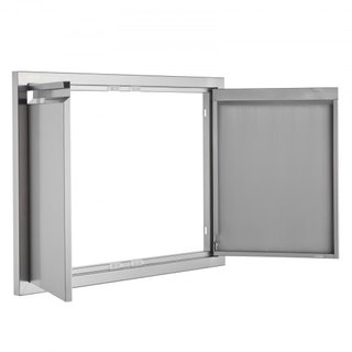 Puerta de Acceso para BBQ, Puerta Doble para Cocina Exterior de 762x532 mm, Puerta de Montaje Flush de Acero Inoxidable, Puerta Vertical de Pared con Mangos Rehundidos, para Isla de BBQ, Estación ...