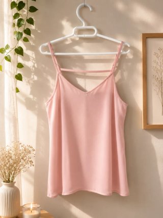 Blusa rosa pastel tirantes finos