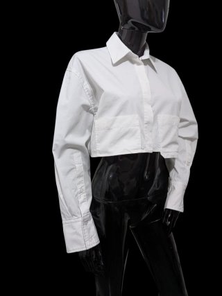 Zara Camisa Corta Oversize Algodón Talla S