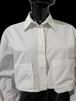 Zara Camisa Corta Oversize Algodón Talla S