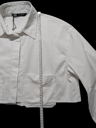 Zara Camisa Corta Oversize Algodón Talla S