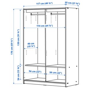 Armario puertas correderas blanco 117x55x176