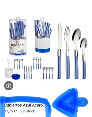 Set Cubiertos Kinvara Azul Acero Inox