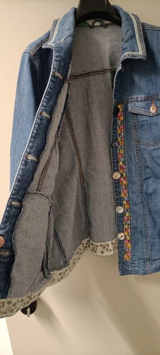 Giacca jeans donna con ricami