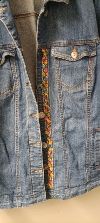 Giacca jeans donna con ricami