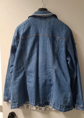Giacca jeans donna con ricami