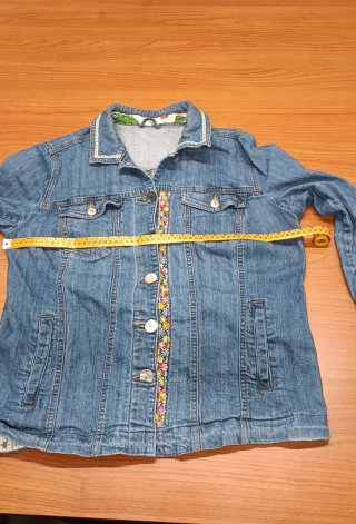 Giacca jeans donna con ricami