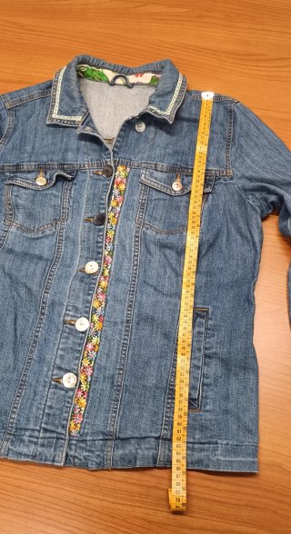 Giacca jeans donna con ricami