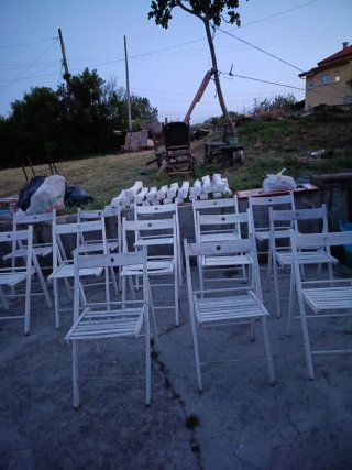 13 Sillas Plegables Madera Blancas