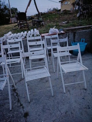 13 Sillas Plegables Madera Blancas
