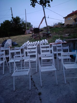 13 Sillas Plegables Madera Blancas