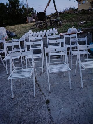 13 Sillas Plegables Madera Blancas