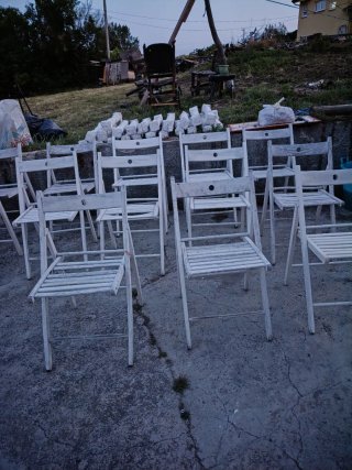 13 Sillas Plegables Madera Blancas
