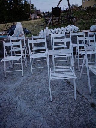 13 Sillas Plegables Madera Blancas