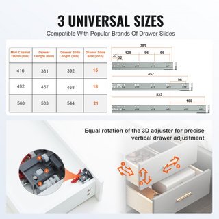 6 Pares de Rieles de Montaje Lateral para Cajones de 533.4mm, Riel de Acero de Extensión de Rodamiento de Bolas de Alta Resistencia, Guías Silenciosas de Cierre Suave para Gabinetes de Cocina con ...
