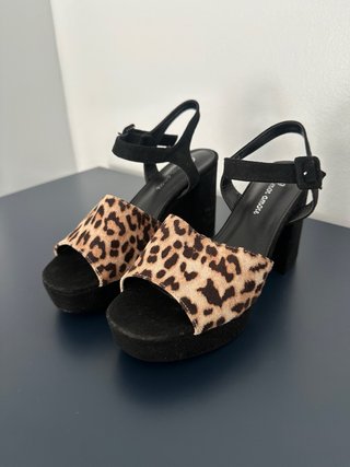 Sandalias Animal Print Tacón Plataforma