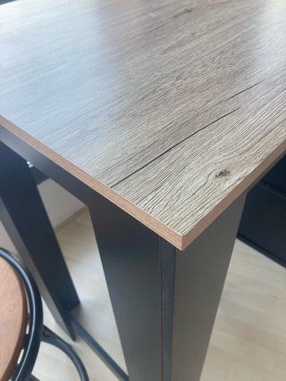 Mesa alta bar negra con 2 taburetes Gifu