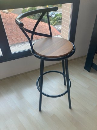 Mesa alta bar negra con 2 taburetes Gifu