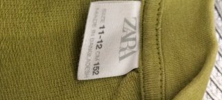 Camiseta Zara Verde Pistacho Talla Mancha y corta