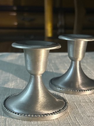 Juego 24 candelabros plateados
