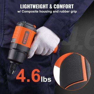 Llave de impacto neumática de 1.27 cm, alto par de hasta 1898.15 N·m, diseño ligero de 2.1 kg con juego de 11 piezas de 1.27 cm de acero CR-V y estuche de transporte