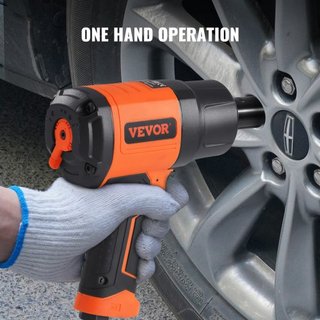 Llave de impacto neumática de 1.27 cm, alto par de hasta 1898.15 N·m, diseño ligero de 2.1 kg con juego de 11 piezas de 1.27 cm de acero CR-V y estuche de transporte