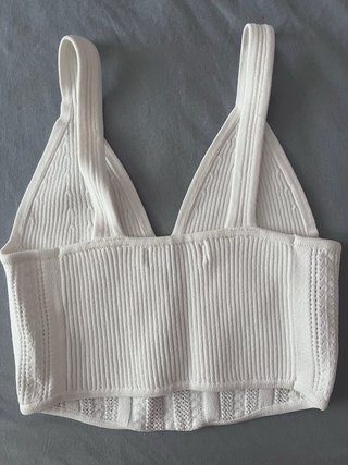 Top de punto Bershka blanco talla s