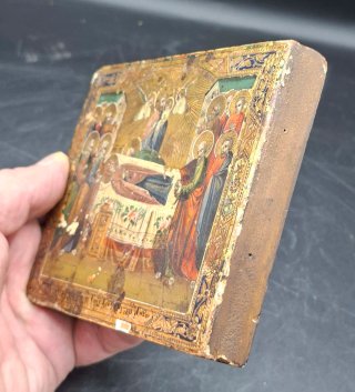 Antiguo Icono Ruso de la Dormición de la Virgen