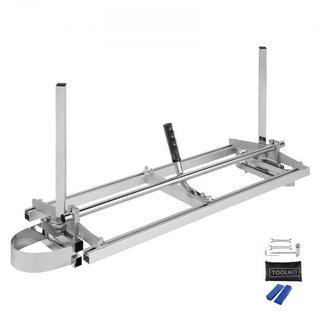 Sierra de cinta portátil 35.6cm-91.4cm Barra guía de acero galvanizado, planking de motosierra, grosor de 0.5cm-30cm, sierra de corte transversal de madera para constructores y carpinteros, plata
