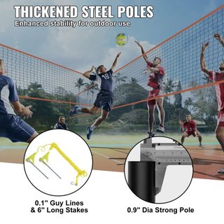 Red de Voleibol de 4 Vías, Conjunto de Red de Badminton de Altura Ajustable para Patio, Playa y Césped, Red de Voleibol Portátil para Exterior con Bolsa de Transporte, Conjunto de Juego Cuadrado d...