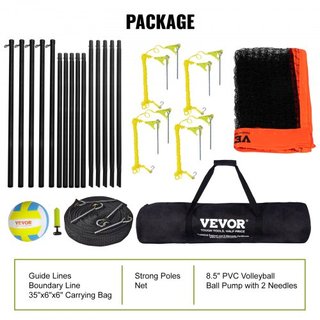 Red de Voleibol de 4 Vías, Conjunto de Red de Badminton de Altura Ajustable para Patio, Playa y Césped, Red de Voleibol Portátil para Exterior con Bolsa de Transporte, Conjunto de Juego Cuadrado d...