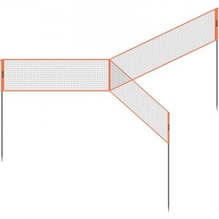 Red de Voleibol de 4 Vías, Conjunto de Red de Badminton de Altura Ajustable para Patio, Playa y Césped, Red de Voleibol Portátil para Exterior con Bolsa de Transporte, Conjunto de Juego Cuadrado d...